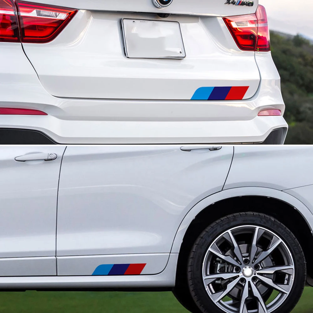 M 3 цвета боковая юбка стикер задний багажник наклейка для BMW Все модели X1 X3 X5 E46 E39