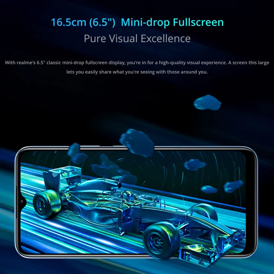 Глобальная версия realme narzo 50A 6 5 дюйма 4 + 128 ГБ 6000 мА батарея процессор Helio G85 AI-камера