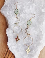 the moon and star earrings celestial gift for her