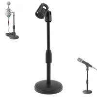 portable desktop lifting plastic weighted disc microphone stand for general meeting computer microphone live broadcast