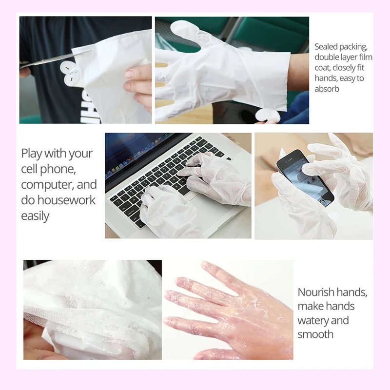 

6pair Hand Masks Spa Gloves Moisturizer Whitening Hand Mask Exfoliating Dead Skin Soften Skin Care Spa Gloves Peeling Hand Masks