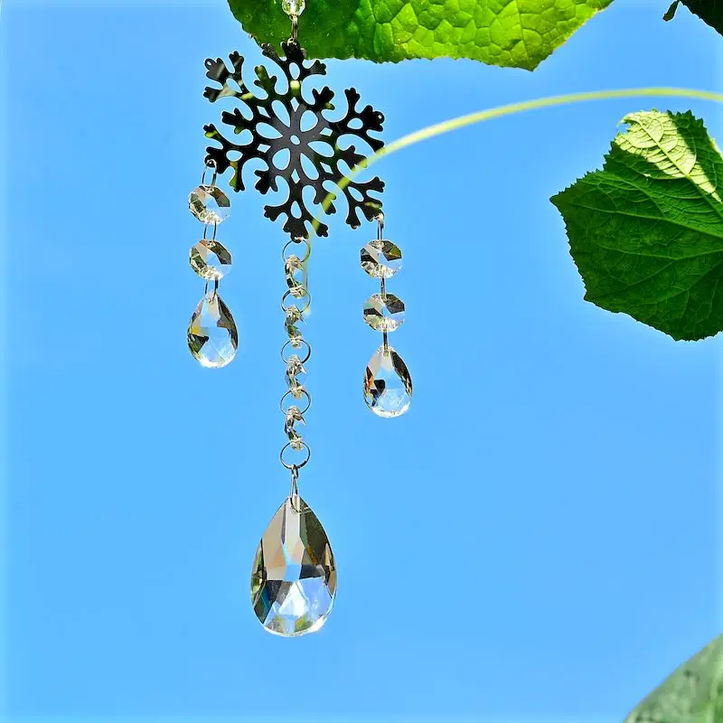 

KN suncatcher snowflake crystal hanging suncather rainbow collection prism window outdoor garden decoration housewarming gift