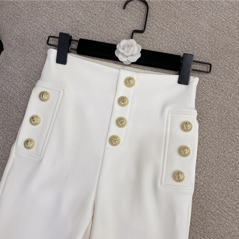 

Newest HIGH QUALITY Fashion 2021 Runway pants Women's Warm And Fleece Solid Color Trousers