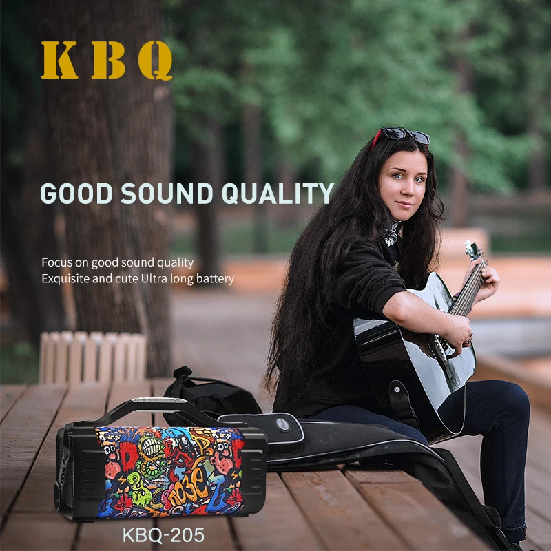 

KBQ-205 Portable Outdoor Bluetooth Speaker TWS Wireless Stereo Subwoofer DJ Waterproof Speaker FM Radio Caixa De som Bluetooth