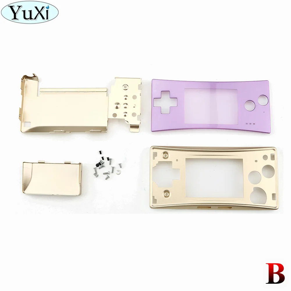 B YuXi сменный металлический корпус чехол для NAND для Gameboy Micro для GBM Передняя панель Задняя крышка с винтами - Цвет: B