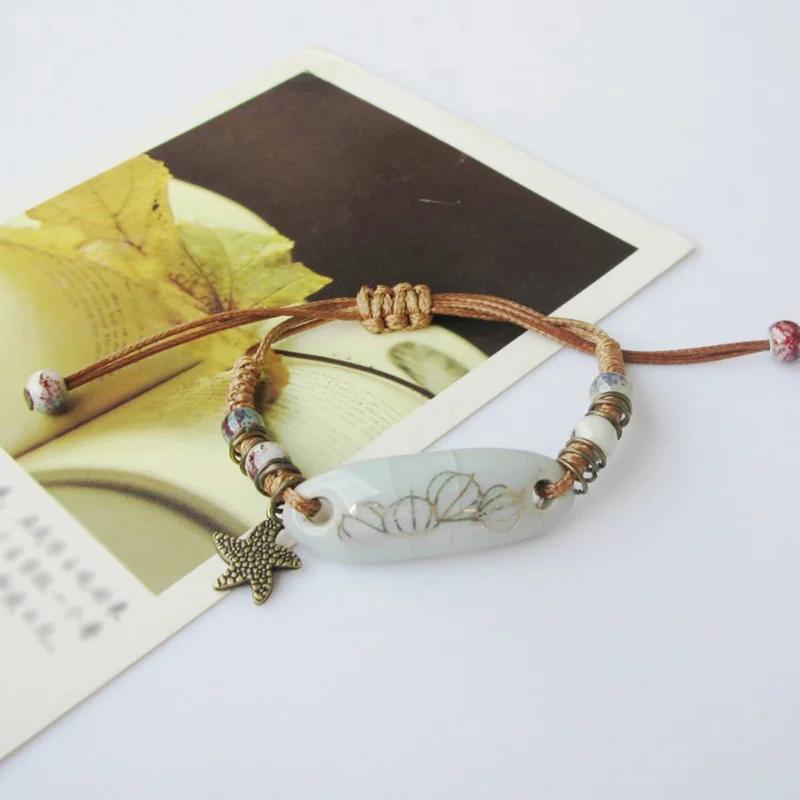 Керамический браслет с изображением маленькой пчелы/цветка для девочек