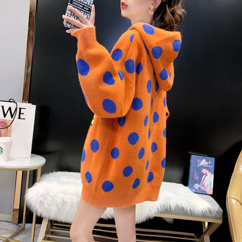 

2021 Womens Sweaters New Loose Pullover Korean Version Wears Lazy Style and Long Sweater Tide Tops Winter