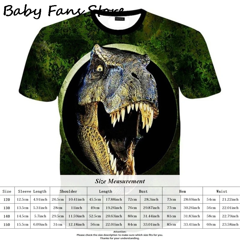 

3D Dinosaur T-shirt Animal Clothes Children T Shirts Short Sleeve Kids Boys Casual Tops Tees Kids Summer Clothing Pullovers
