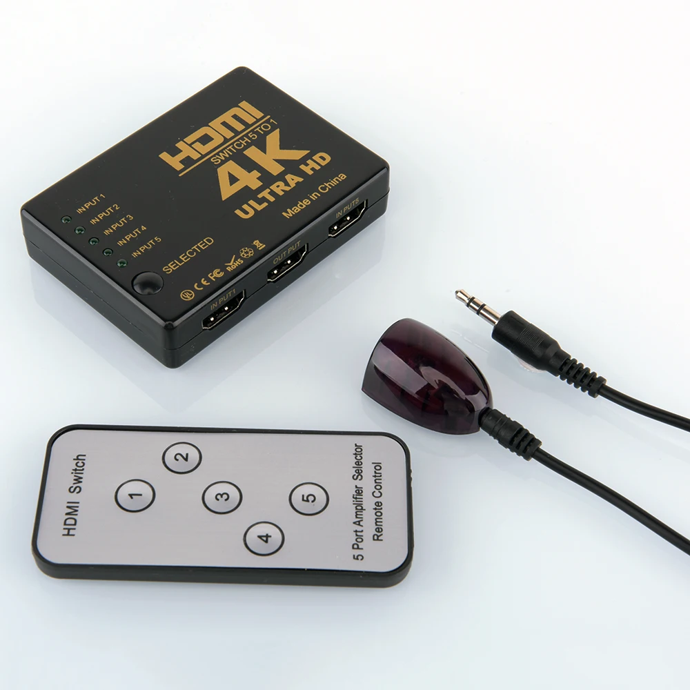 HD 4K HDMI сплиттер 1x 5 портов 3D * 2K видео переключатель 1 вход Выходной концентратор с
