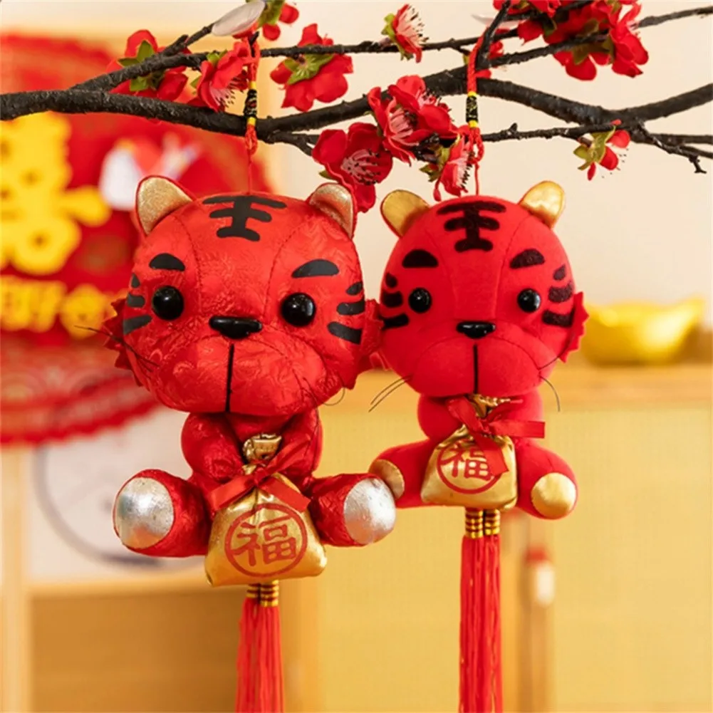 

Chinese Zodiac 2022 Plush Toy Lucky Hanging Bag Tiger Doll Year Of The Tiger Toy New Year's Gifts For Your Family Friends
