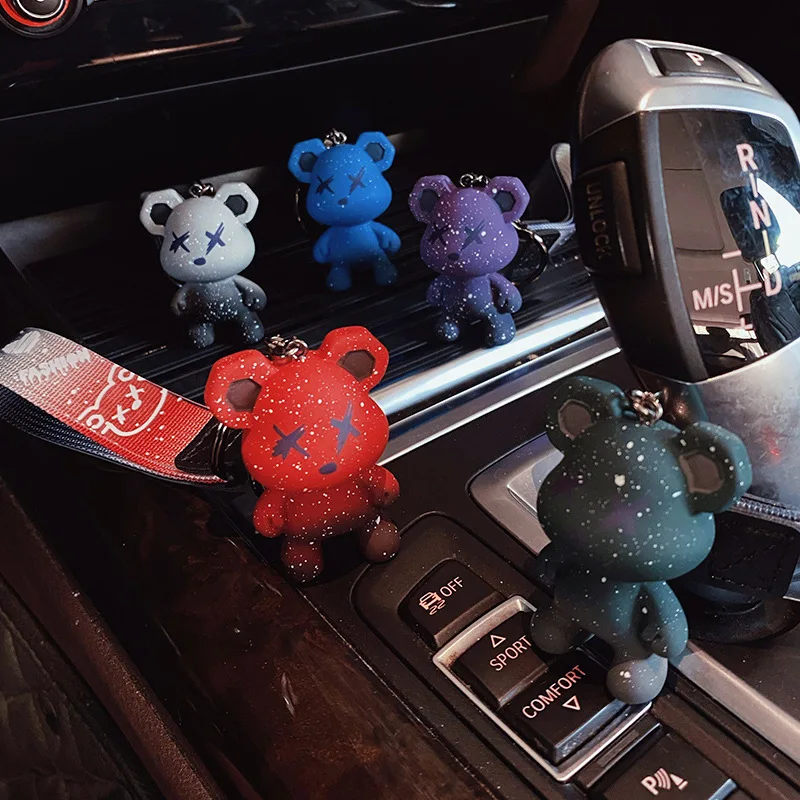 Творческий мультяшный Градуированный медведь брелок для ключей Женская милая