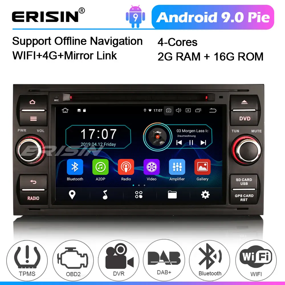 4931 Android 9 0 стерео 2 Din Sat Nav для C Max Fiesta Fusion Focus Transit подключение 4G CD wifi Авторадио