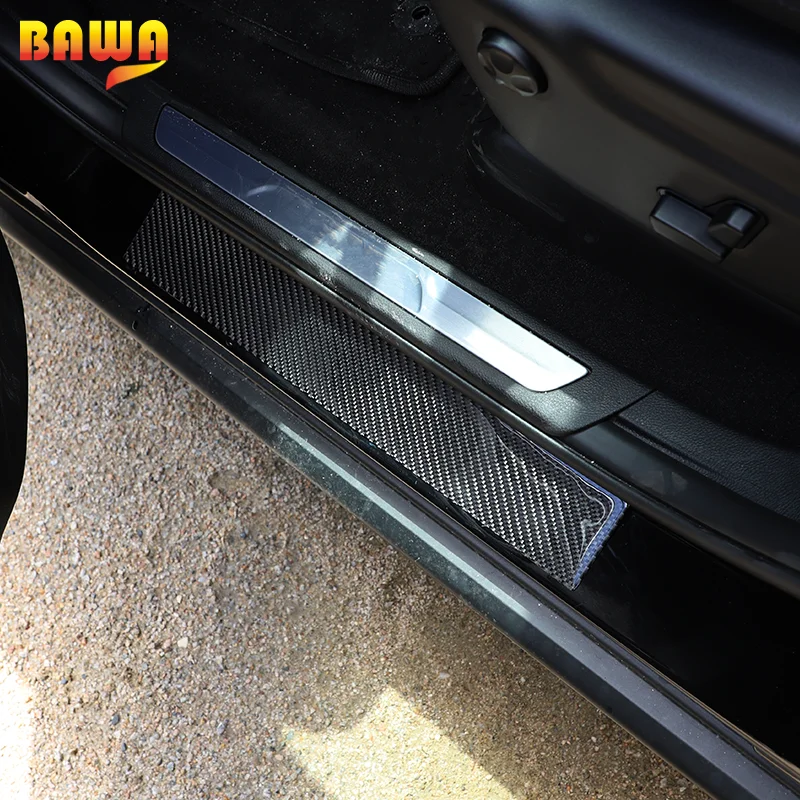 

BAWA Car Outside Door Threshold Soft Carbon Fiber Decoration Stickers Cover Accessories For Grand Cherokee 2011-2021