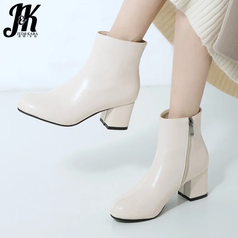 Женские ботильоны JK из искусственной кожи ботинки на высоком каблуке Дамская