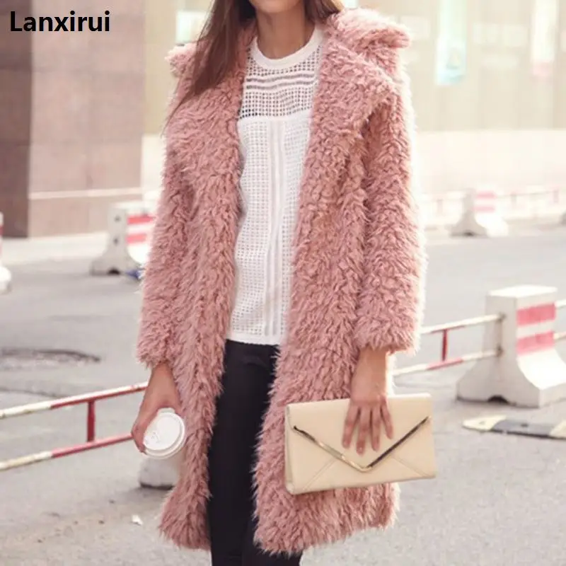 Брендовые зимние женские теплые пальто с длинным рукавом свободные длинные