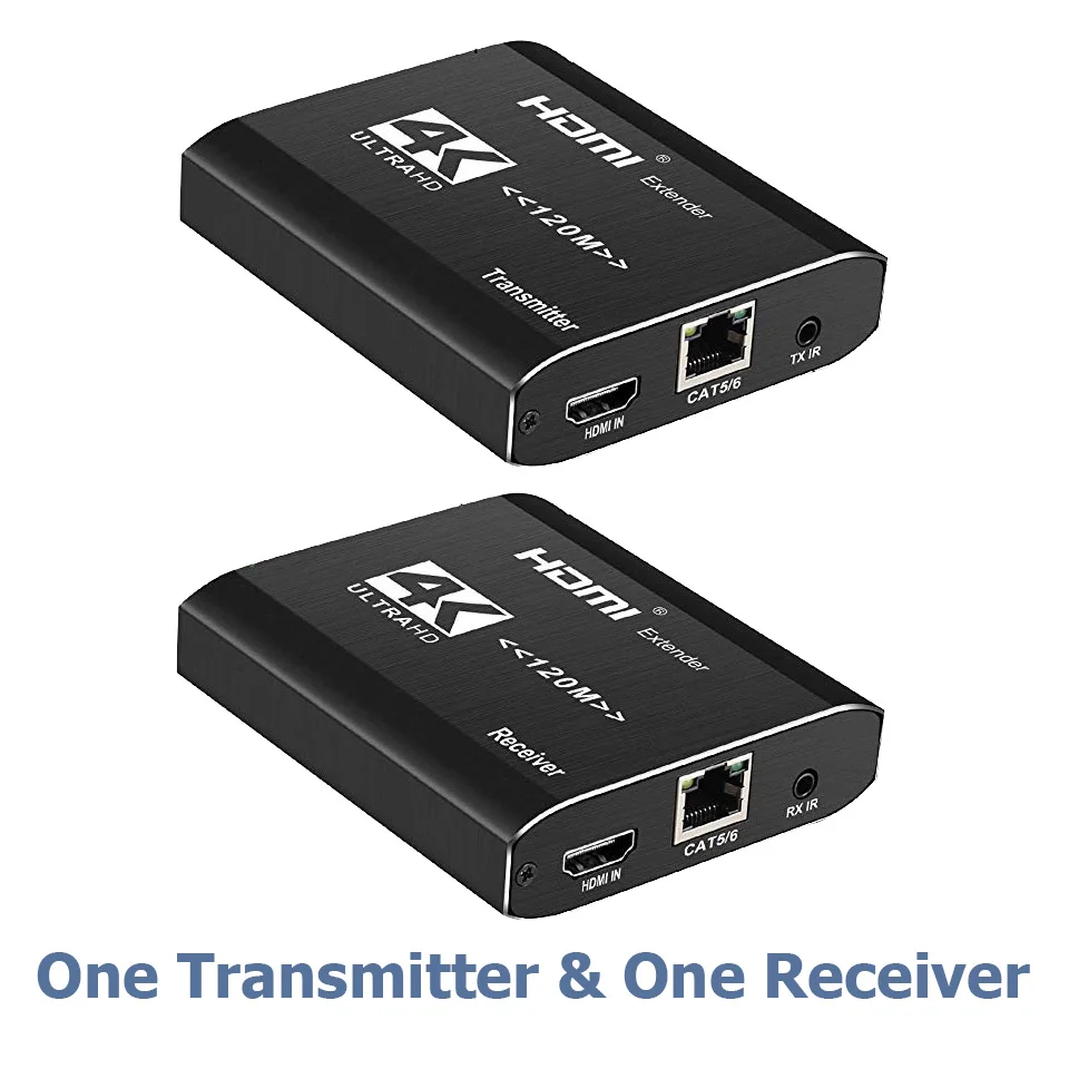 Лучший 4K HDMI усилитель сигнала, передатчик, приёмник по Cat5e/Cat6 RJ45 порта HDMI удлинитель петли 120m HDMI расширитель ИК для PS4 HDTV - Цвет: One TX and One RX