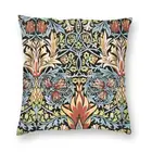 Текстильная наволочка с принтом Snakeshead, 45x45, декоративная наволочка с принтом Вильяма Морриса, с цветочным узором, двухсторонняя наволочка для автомобиля
