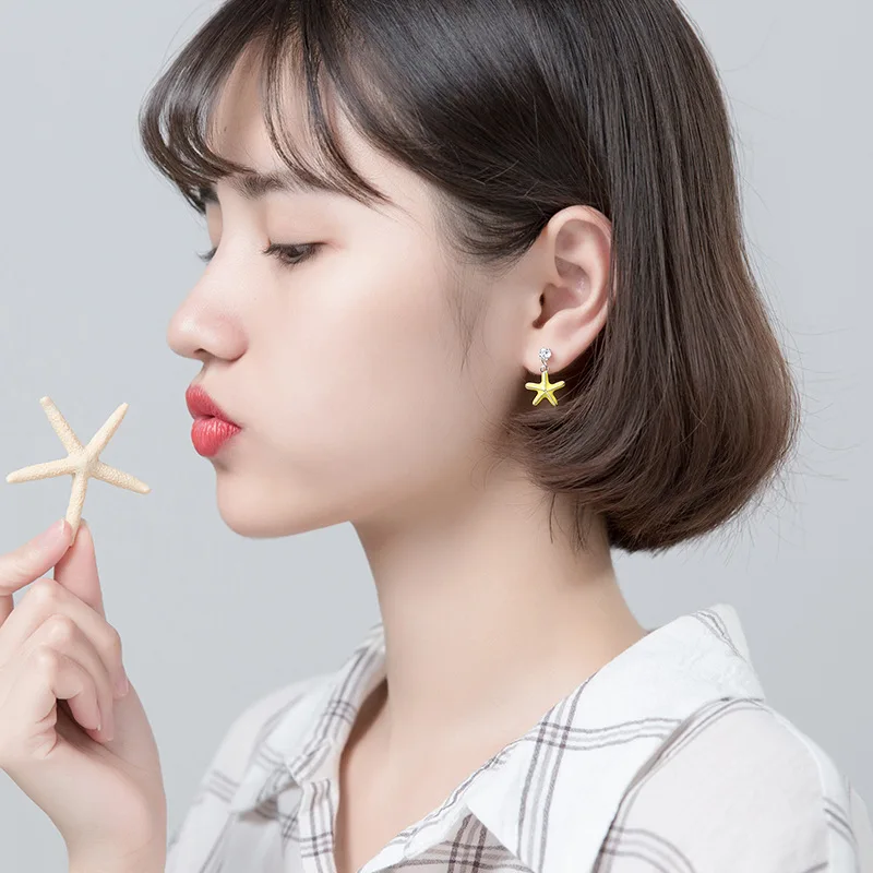 Женские асимметричные серьги-капельки из стерлингового серебра 925 пробы с