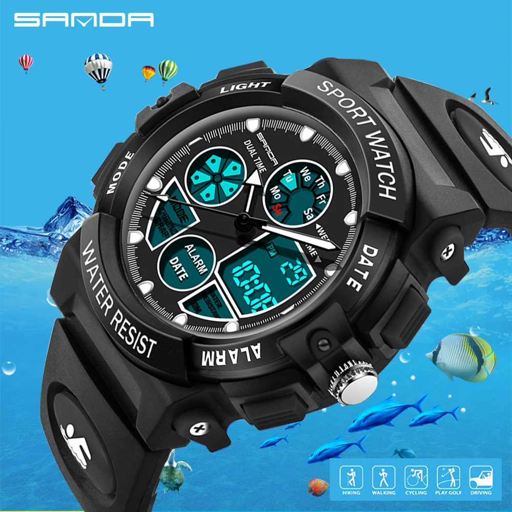 Новые многофункциональные спортивные электронные часы Sanda для мужчин и женщин