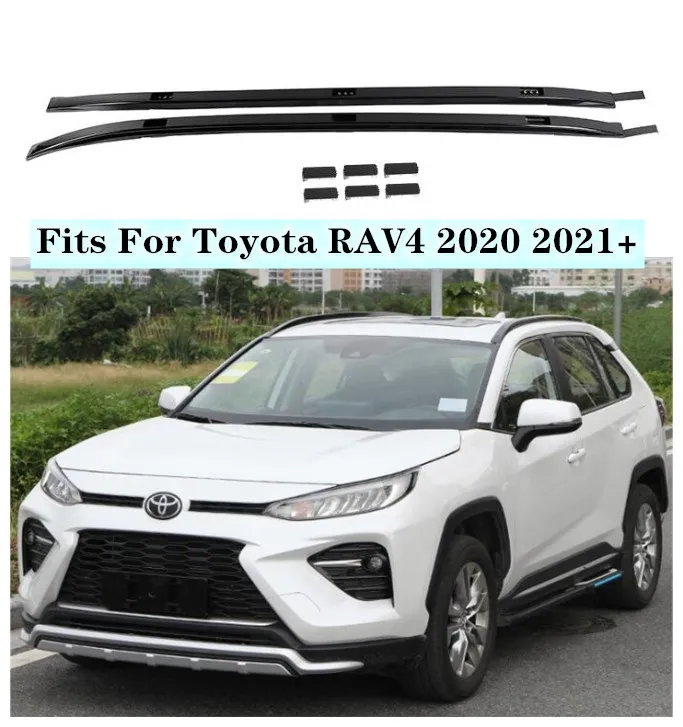 

High quality 2 pieces/1Set Aluminum alloy Roof Racks Luggage Rack Fits For Toyota RAV4 2020 2021+