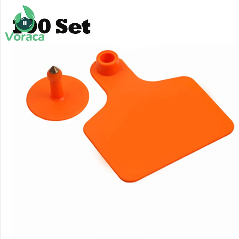 

100 Set Pig Ear Signage Copper Head Earrings Identification Cards without Number Animal Identification Poultry Cards Tool