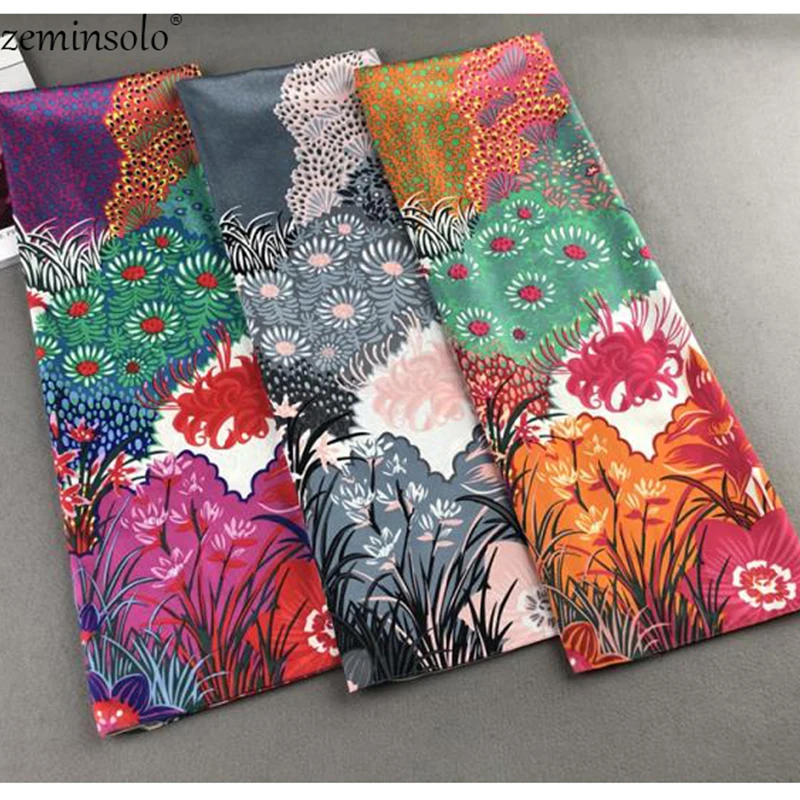 Luxury Brand 100% Twill Silk Scarf Multicolor Square Bandana Floral Print Kerchief Scarves For Women Shawls Wraps Echarpe |