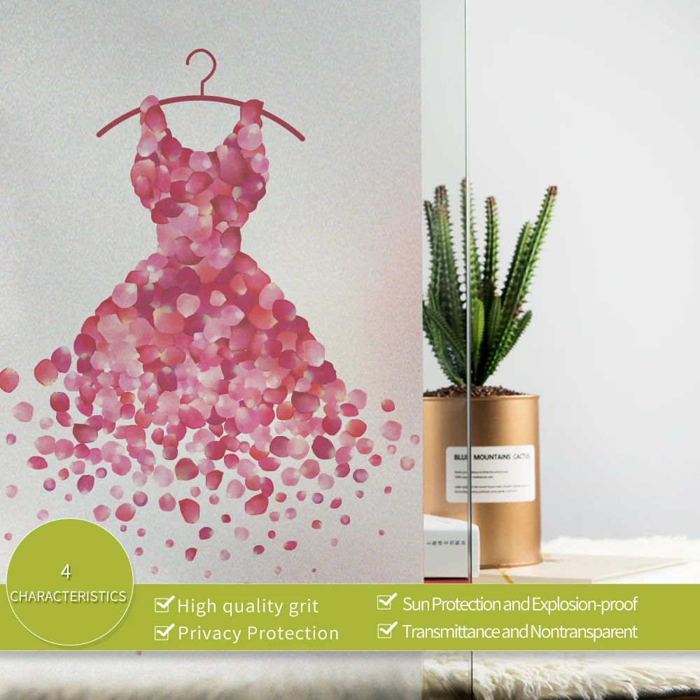 Красная витражная пленка DICOR для окон матовая непрозрачная стеклянная наклейка