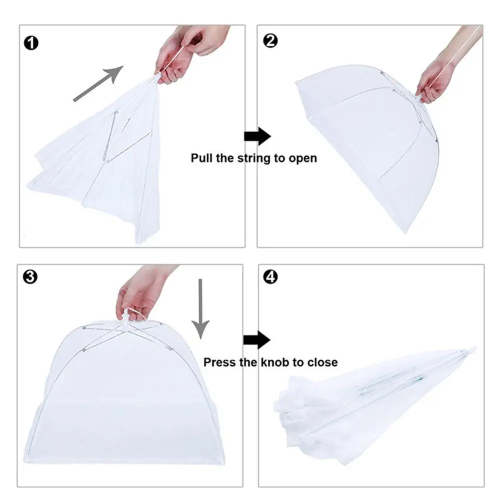 

Square Folding Removable Washable Gauze Food Cover Arge Mesh Screen to Protect Food Dome Cover
