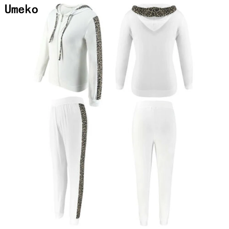Осень-зима комплект из 2 частей для женщин сторона с леопардовым принтом костюмы