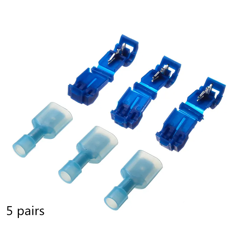 5 pairs 10pcs blue 10/30/60 шт красный/синий/желтый Scotch Lock быстрый зажим для клемм комбо 22-10 AWG T-Tap/мужской разъемы изолированного провода Ассорти Комплект - Цвет: 5 pairs 10pcs blue