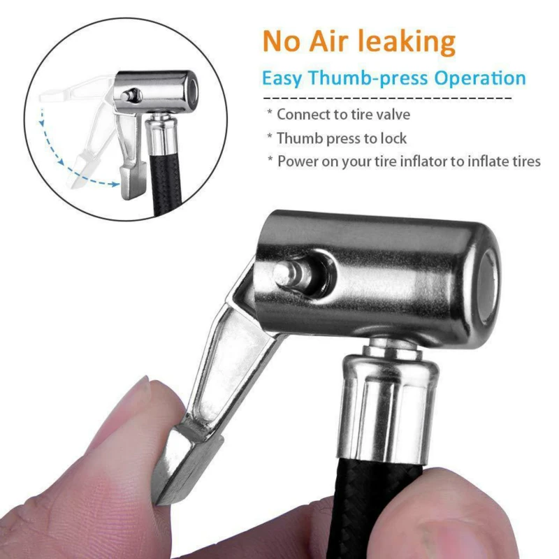 

Inflatable Pump Extension Hose Car Pump Adapter Auto Compressor Tyre Fitting Kit Air Chuck Inflator Tube Valve Clip Clamp Adapte