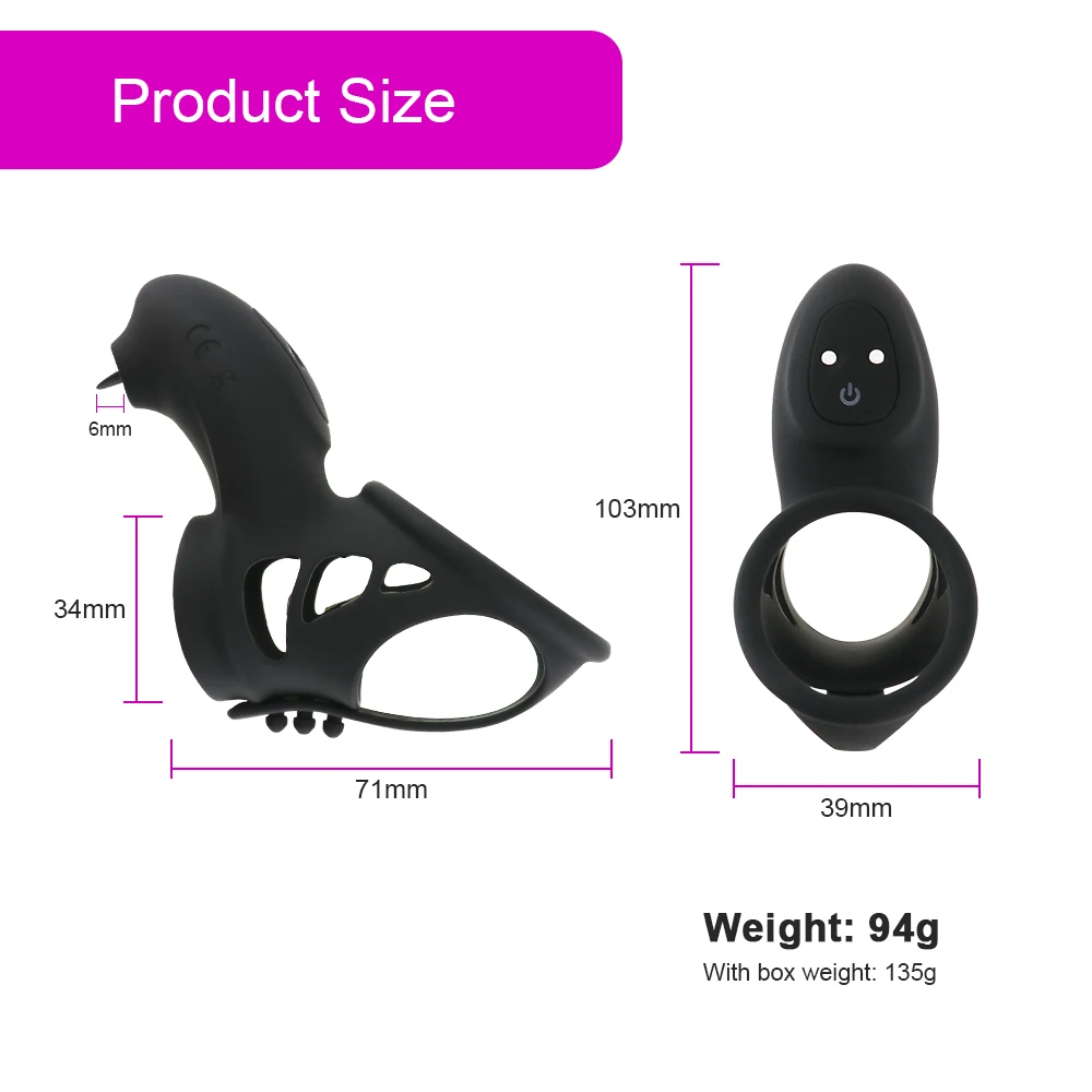 Кольцо на пенис с дистанционным управлением вибратор длительный срок службы