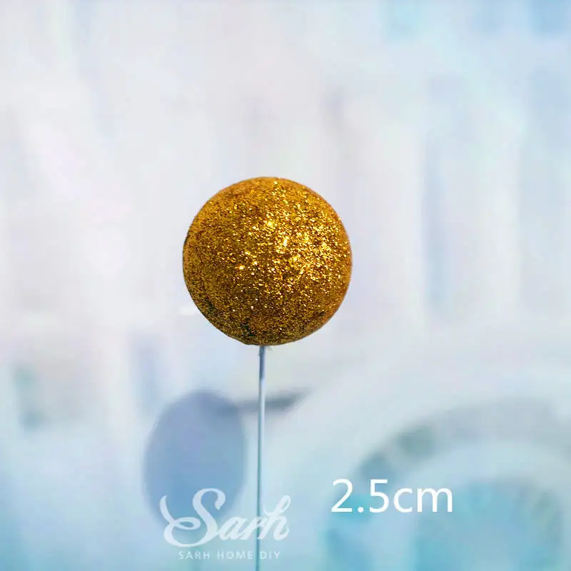 6pc 2.5cm gold Золотые, серебряные лазерные воздушные шары с облаками «С Днем Рождения», топпер для торта, вечерние украшения, десерт, прекрасные подарки - Цвет: 6pc 2.5cm gold
