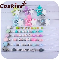 coskiss 1set cartoon mini tortoise custom personalise baby name pacifier clips chain teething bpa free silicone abacus