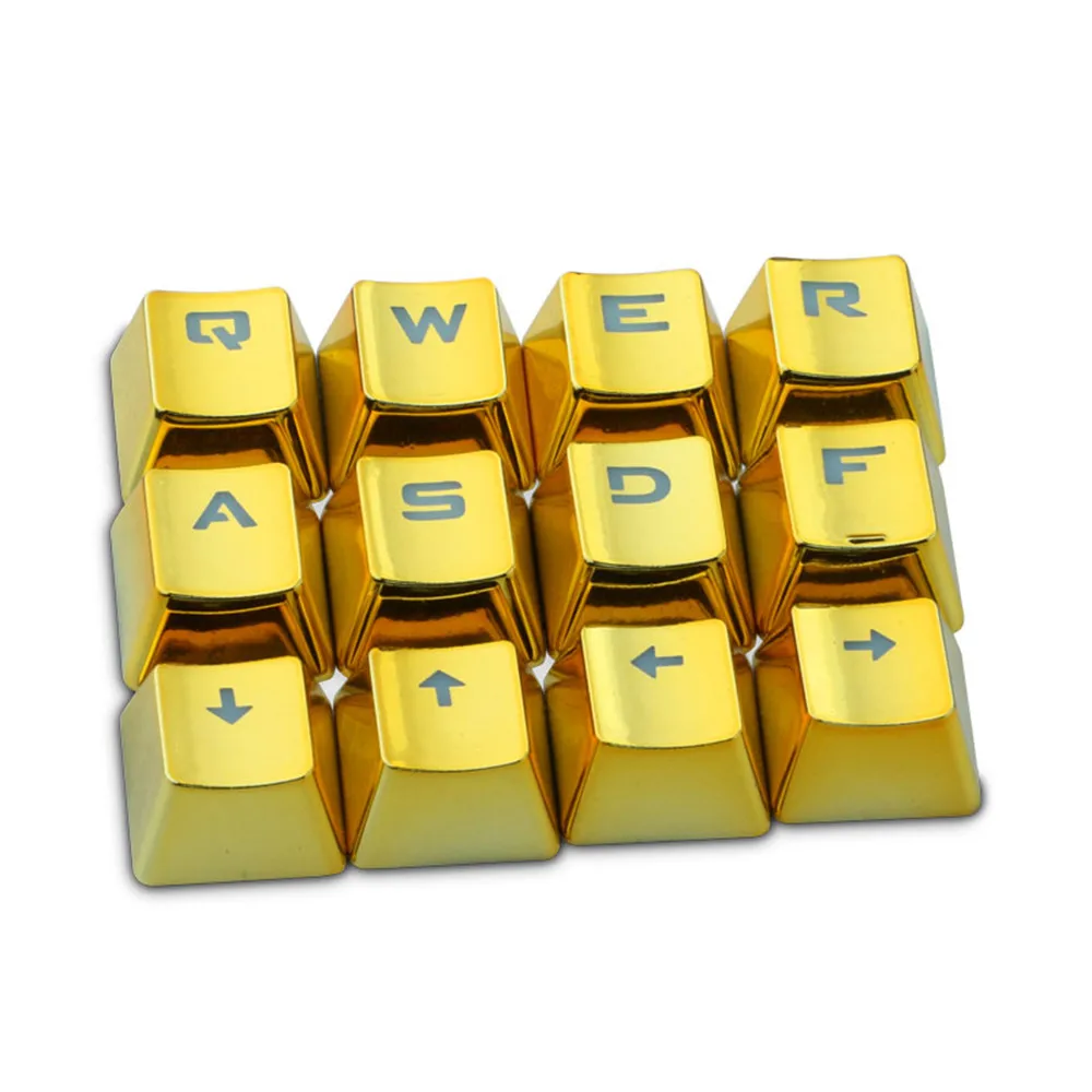 

Universal 12 Key PBT Keycaps for Keyboard Double Shot Injection Backlit Metallic Metallic Electroplated backlit MX Keyboard