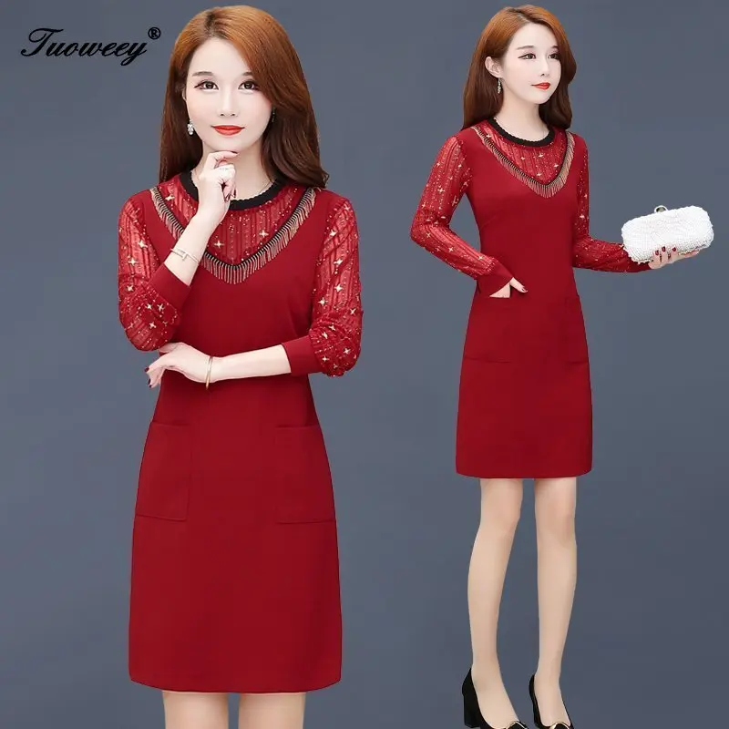 

2020 Plus size 4XL New Women lace patchwork short Sleeve A-line mini autumn Dress summer O-neck Female Casual hollow out Dresses