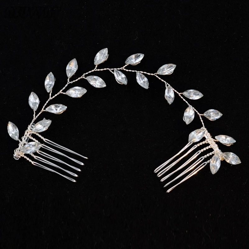 Elegant Bridal Wedding Hair Accessories Headband Clips Comb With Crystal Beaded Jewelry Gift For Women Girl Party Dress Up | Украшения и