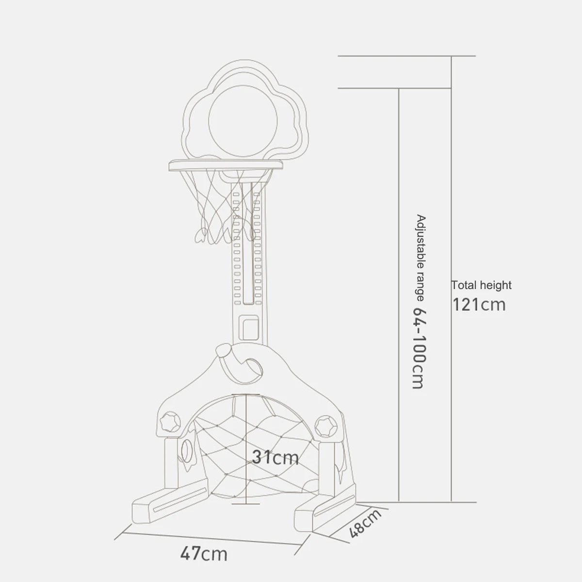 

3 in 1 Activity Center Basketball Stands Height Adjustable Kids Basketball Set Basketball for Boys Training Practice Accessories