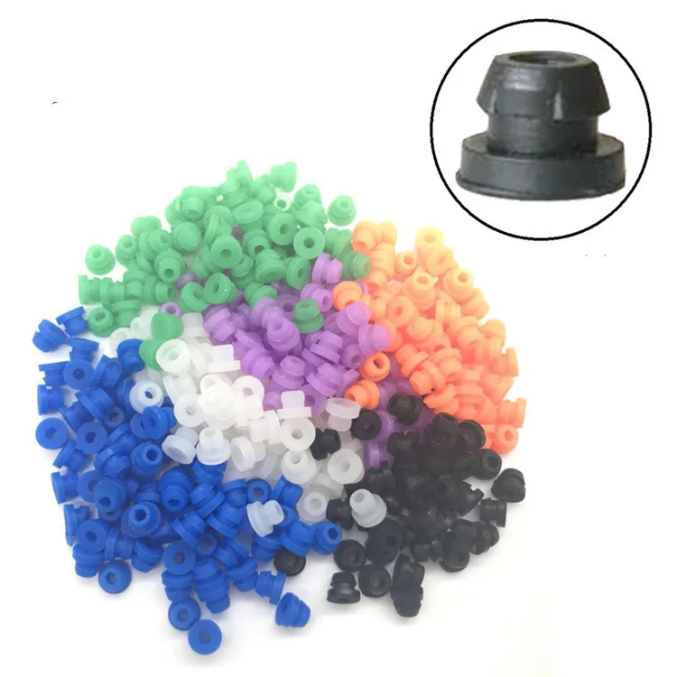 100 шт./пакет красочные мягкие резиновые прокладки соски для тату машинки иглы