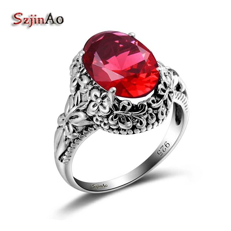 

Кольцо женское из серебра 925 пробы, с овальным Рубином