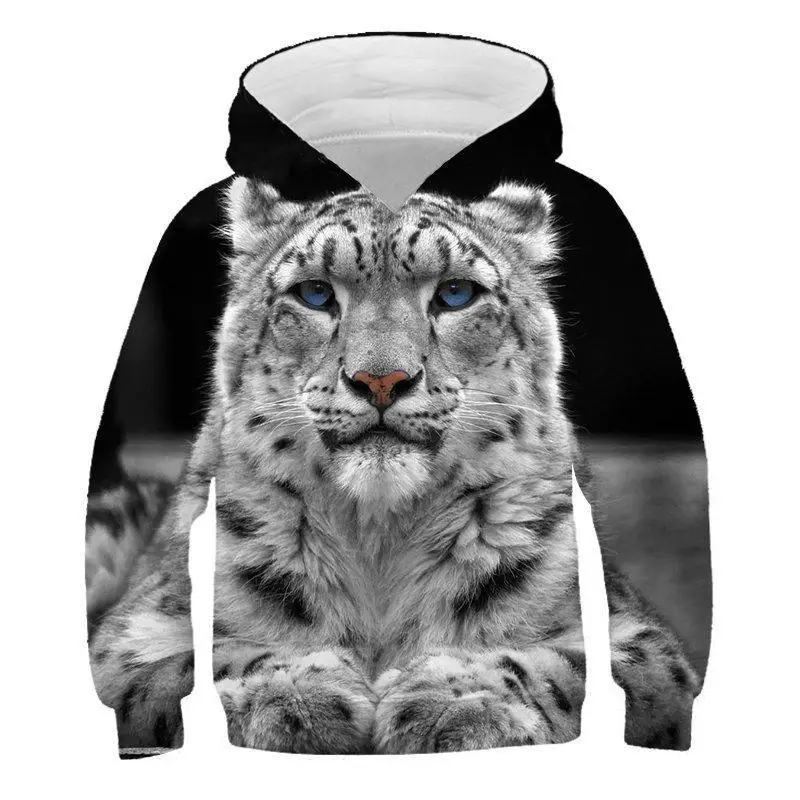 Новая детская толстовка с капюшоном и 3D-принтом животных куртка свитер