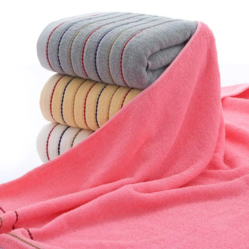 Набор полотенец из хлопка в полоску большие толстые банные полотенца для ванной