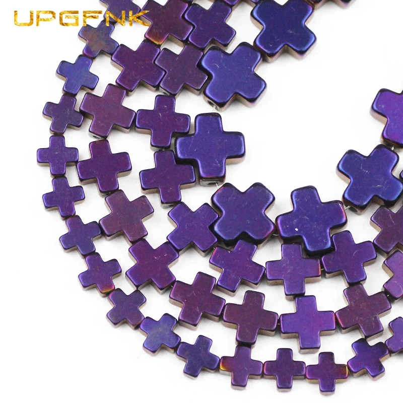 

UPGFNK натуральный камень, фиолетовый крест гематитовые бусины 6/8/10 мм Spacer Бусины для самостоятельного изготовления ювелирных изделий браслет...