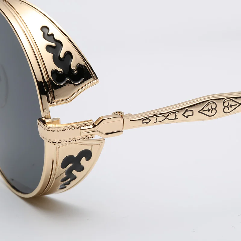 Солнцезащитные очки круглые в металлической оправе UV400 для мужчин и женщин