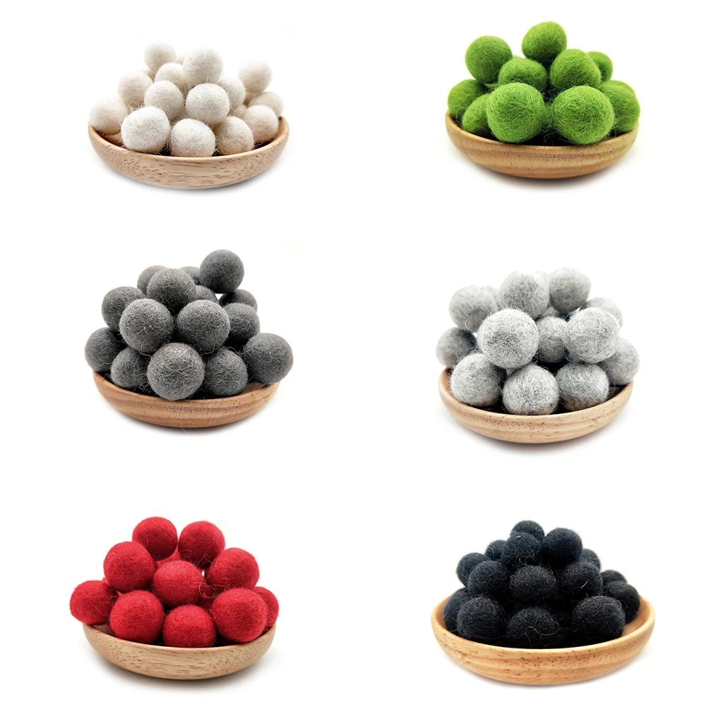 

INS Style Room Felt Balls Pompoms DIY Wool Ball Decoration Felt Monochromatic Small For Felt Garland Indoor Decorations
