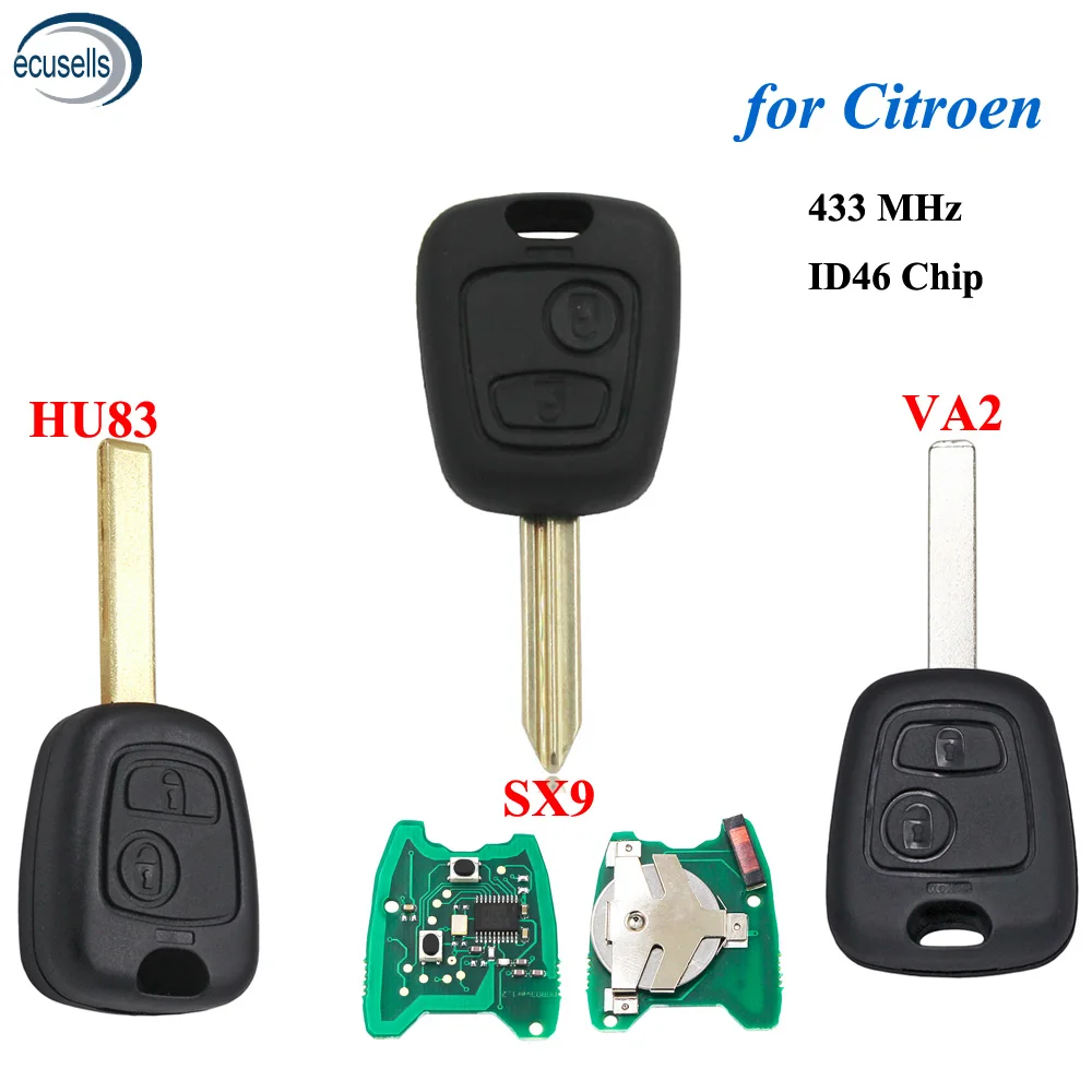 Ключ транспондера с чипом ID46 433 МГц для Citroen VA2 HU83 SX9 Blade | Автомобили и мотоциклы