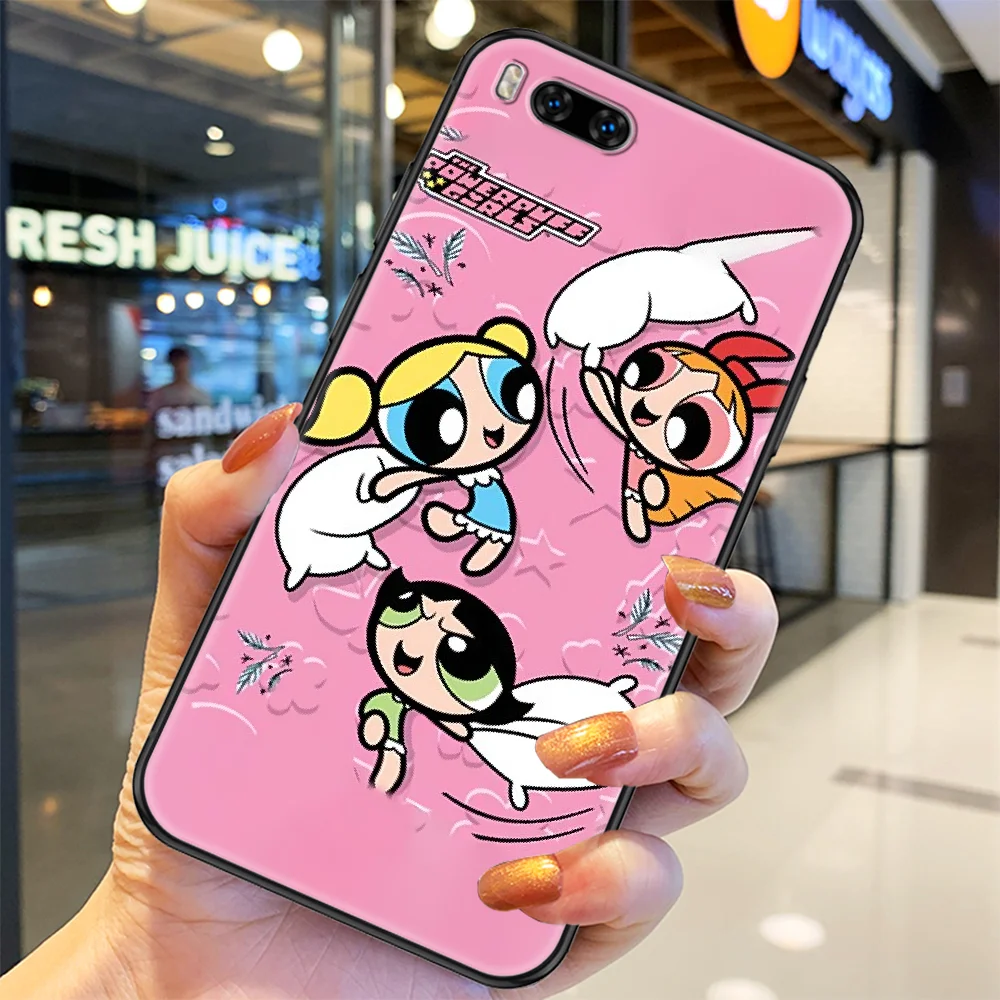 

Cartoon PowerpuffS Girls Phone case For Xiaomi Mi Max Note 3 A2 A3 8 9 9T 10 Lite Pro Ultra black art cover 3D funda soft