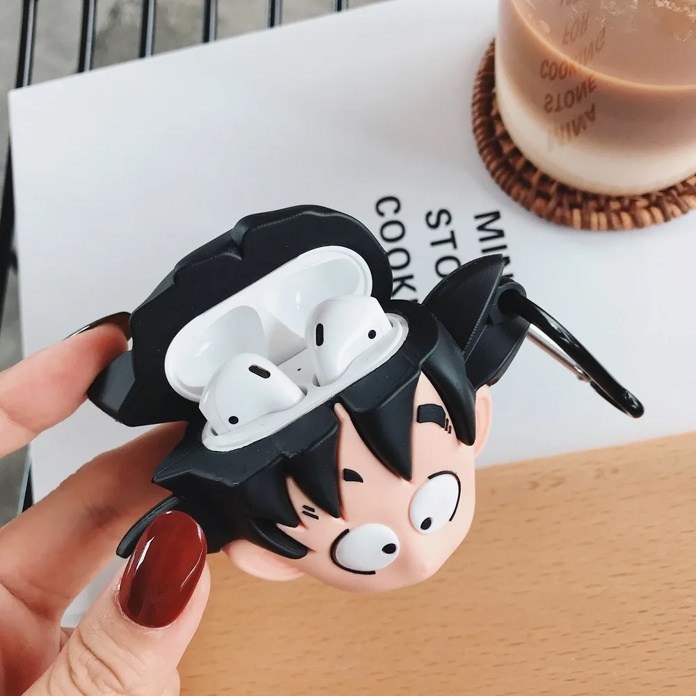 Аниме Dragon Ball Son Goku чехол для наушников Мягкий силиконовый чехол для AirPods 1 2 Bluetooth гарнитура зарядная коробка крутые чехлы с крюком
