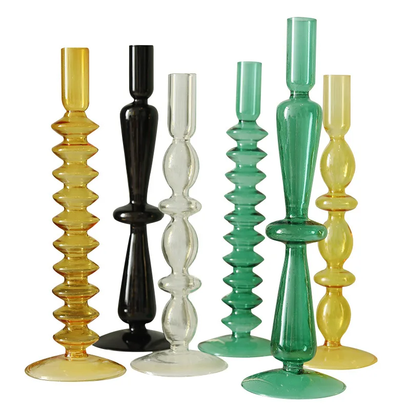 

Creative Glass Candlestick Holder Wedding Centerpieces Modern Nordic Candle Holder Christmas Dekoracje Slubne Home Decor YD50ZT