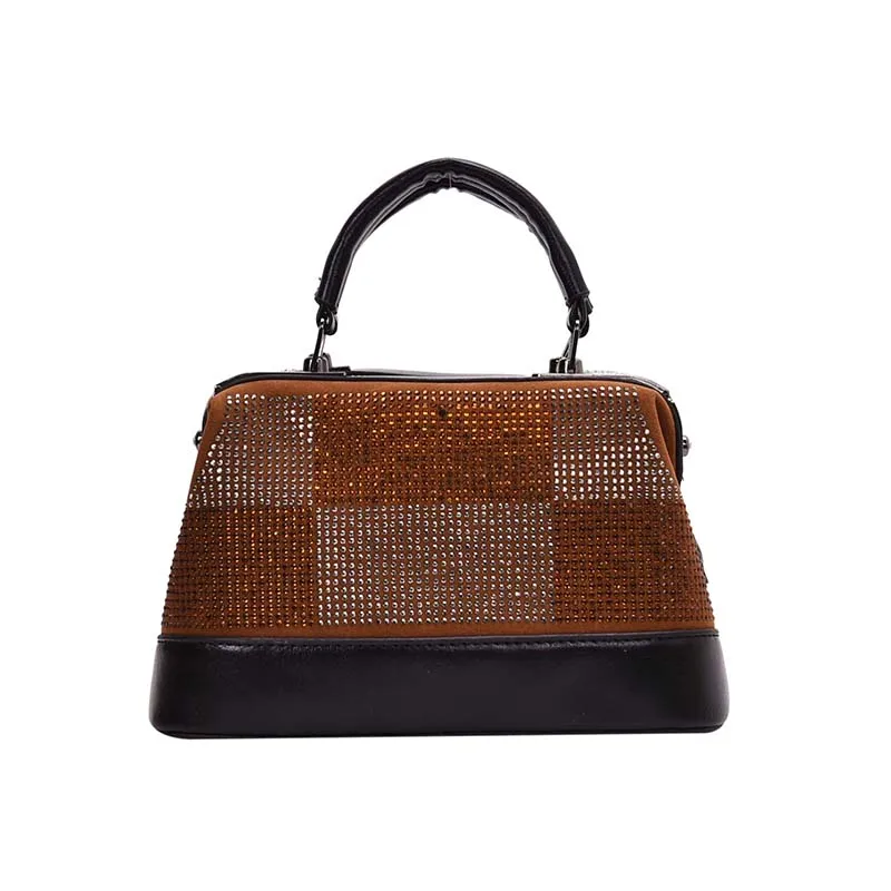Fashion Women Handbags PU Diamond Totes Bag Top-handle color matching Crossbody Shoulder Lady Simple Style Hand Bags | Багаж и сумки